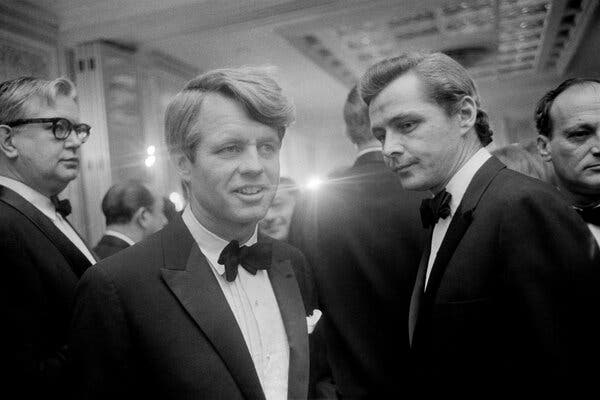 Robert Kennedy at a Democratic fund-raising dinner at the Plaza Hotel in New York in 1967.